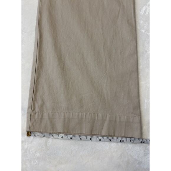 Talbots Womens Heritage Pants Sz 16 Wide Leg Sailor Front Twill Khaki Pockets - Picture 8 of 9